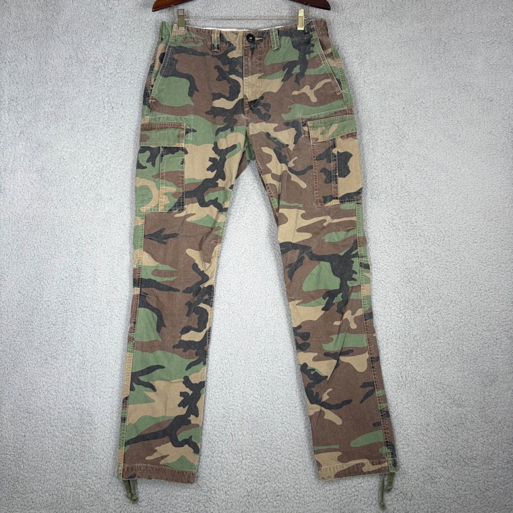 Polo Ralph Lauren Cargo Pants Mens 32/34 Camo Woodland Military Straight Leg